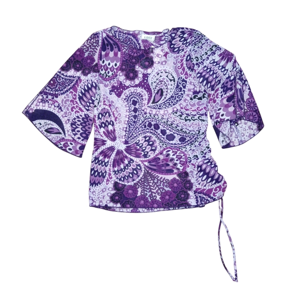 Vintage A.Byer  Purple Paisley Women's Top Size L